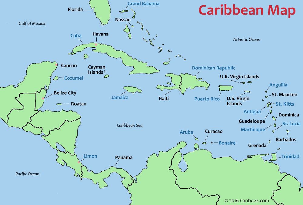 Caribbean Island Map and Destination Guide
