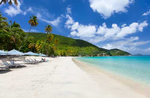 The British Virgin Islands cruise port at Tortola is known for its white sand beaches. Credit: Depositphotos
